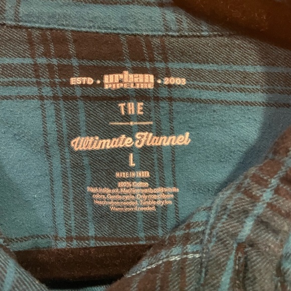 Urban Pipeline Black and Blue Flannel - Size L - Picture 3 of 8